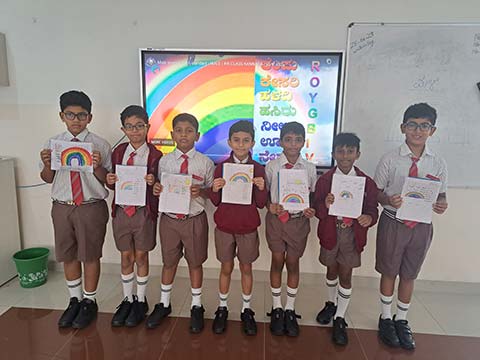 Drawing anfd colouring the rainbow - 3