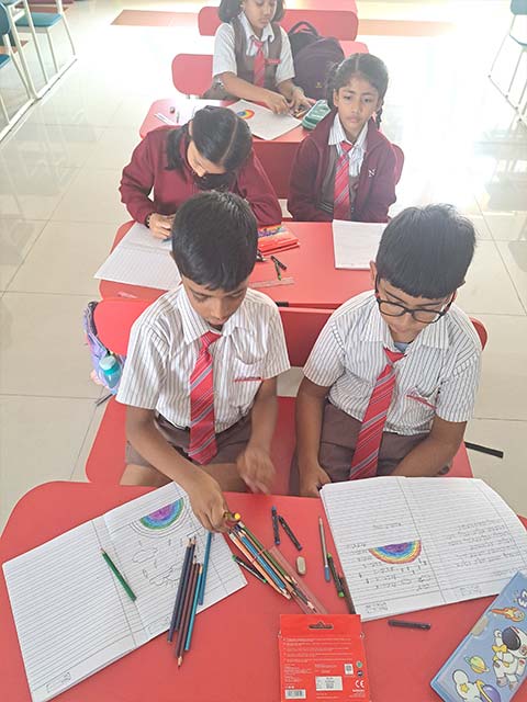 Drawing anfd colouring the rainbow - 4