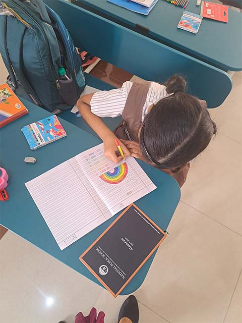 Drawing anfd colouring the rainbow - 4